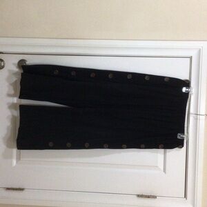 Elegant Black Button-Detail Skirt